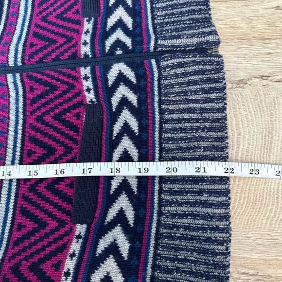 Title Nine Fair Isle Full Zip Washable Wool Sweater Jacket Cardigan M - Picture 9 of 9
